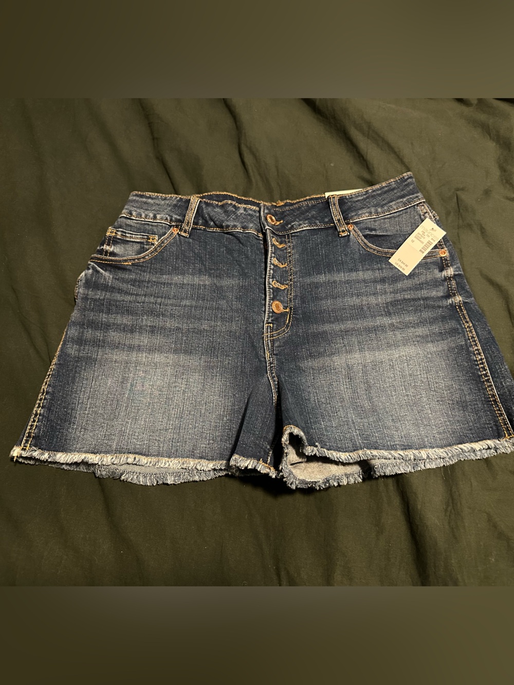 Maurices Dark Blue Denim Button-Fly Shorts
